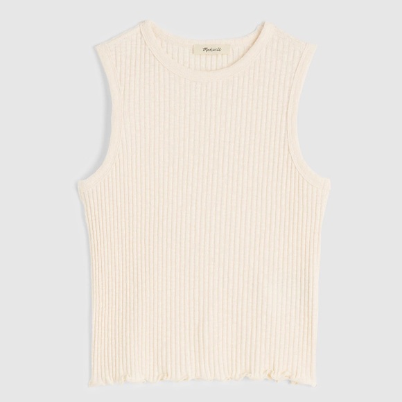 Madewell Tops - Madewell Lettuce-Hem Ribbed Tank Size Medium Vintage Ivory